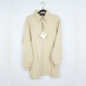 Bobby Jones Men's Cream Colored Long Sleeve Golf Polo Size Large New With Tags